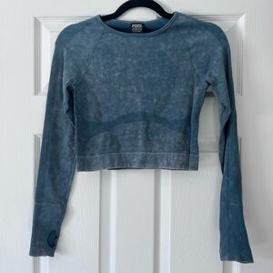 PINK Victoria's Secret Washed Blue Crop Top